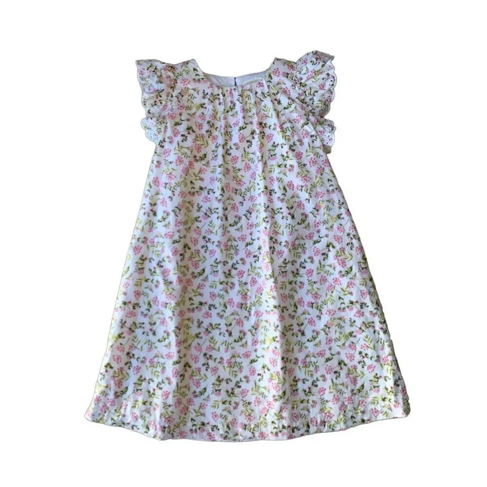 J.Crew Girls' eyelet-trim ruffle-sleeve dress in wisp floral
